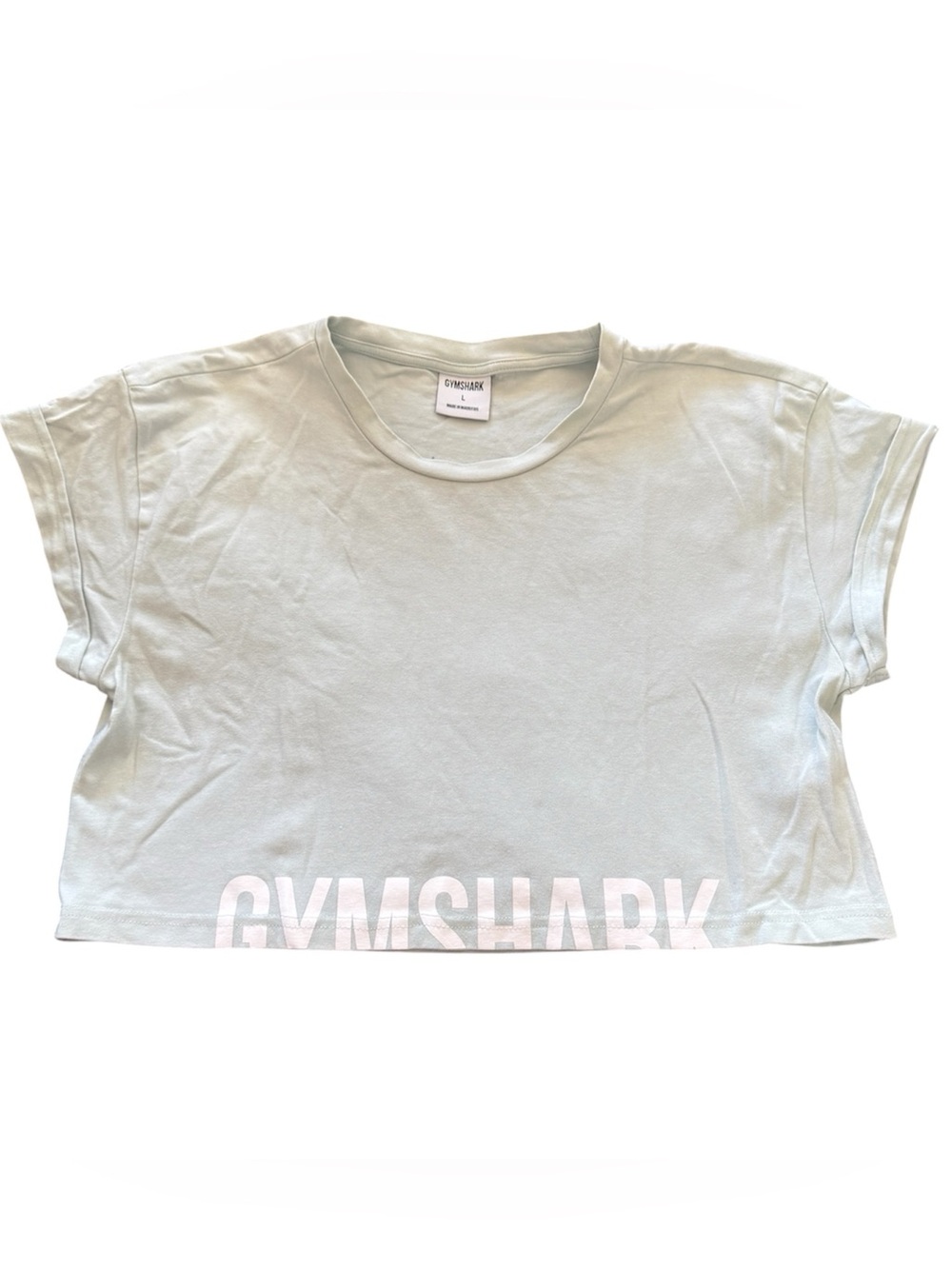 Gymshark Sage Green Cropped Crew Tee